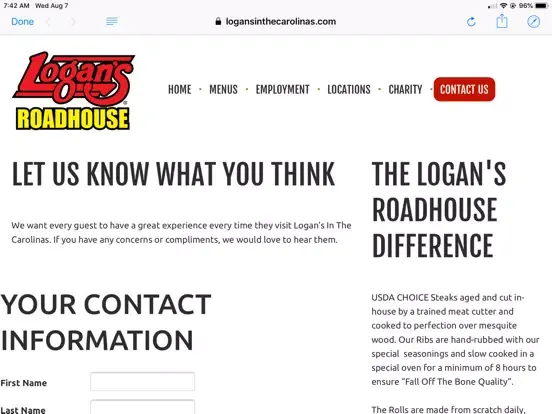 Capturas de tela do Logan's Roadhouse Carolinas iPad 