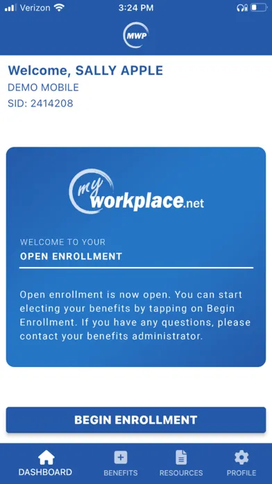 ภาพหน้าจอของ MyWorkplace Benefits