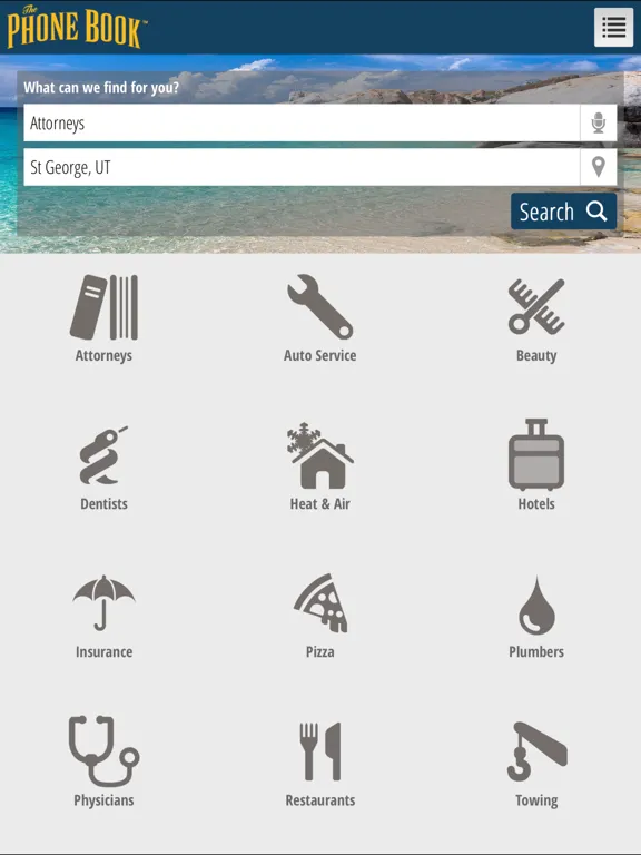 thePhoneBook Yellow Pages iPad  স্ক্রিনশট
