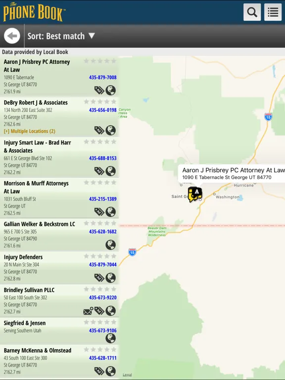 thePhoneBook Yellow Pages iPad  স্ক্রিনশট