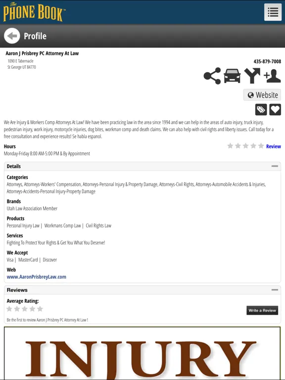 thePhoneBook Yellow Pages iPad  স্ক্রিনশট
