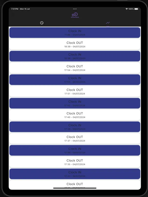 eTimeCloud iPad 应用截图