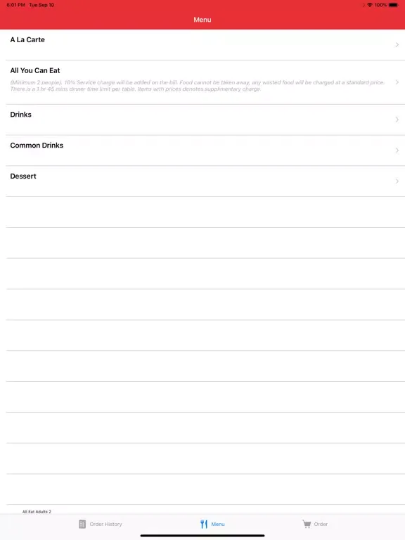 Screenshot di Table Ordering iPad 