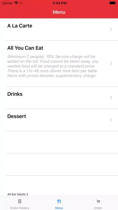 Screenshot di Table Ordering