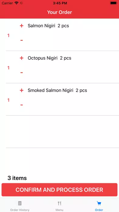 ภาพหน้าจอของ Table Ordering