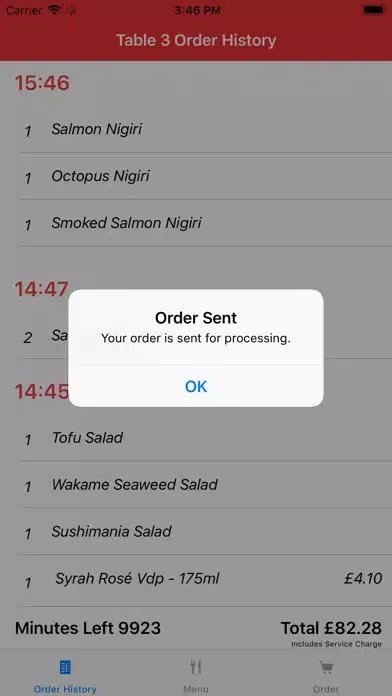 Screenshot di Table Ordering
