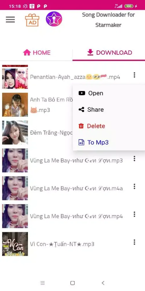 Screenshot di Download song for Starmaker