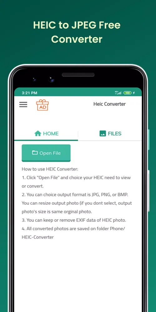 Скриншоты HEIC to JPG Converter