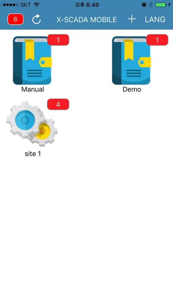 Ảnh chụp màn hình của X-SCADA Mobile