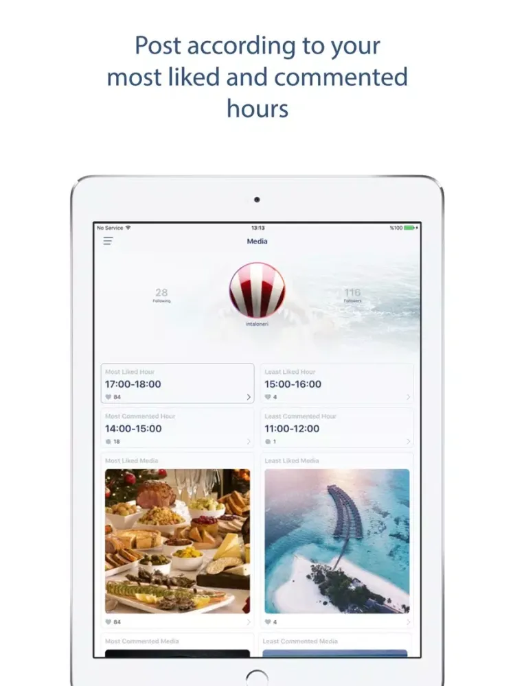 Followers Track, for Instagram iPad  Screenshots
