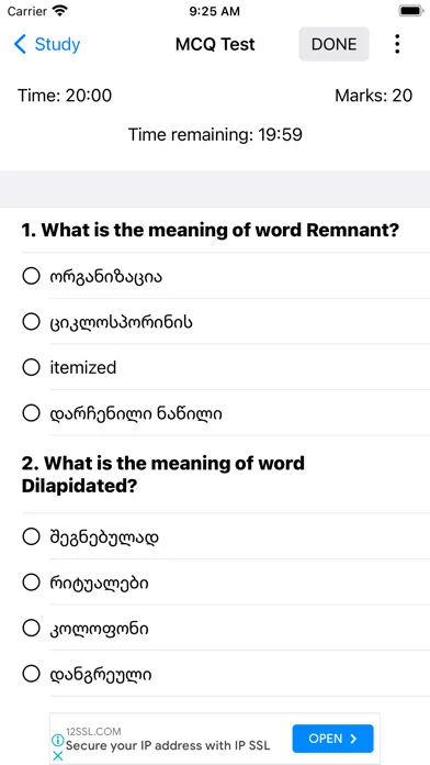 Capturas de tela do Smart Georgian Dictionary