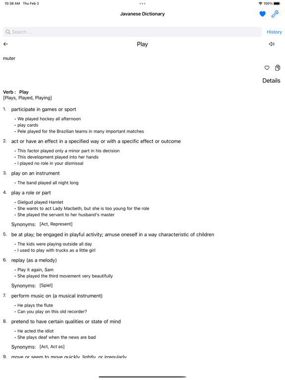 Smart Javanese Dictionary iPad 应用截图