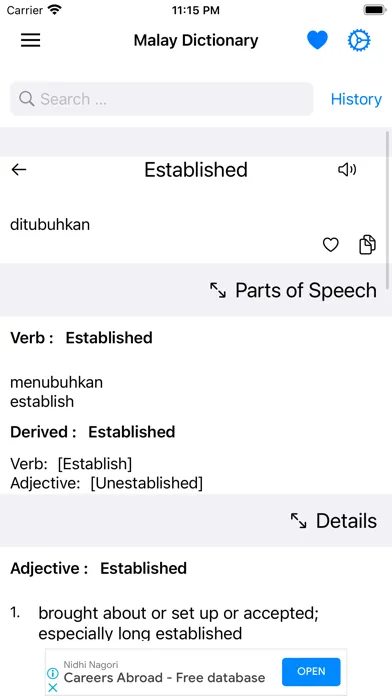 Capturas de tela do Smart Malay Dictionary