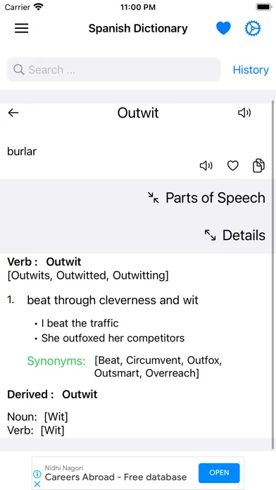 Screenshot di Smart Spanish Dictionary