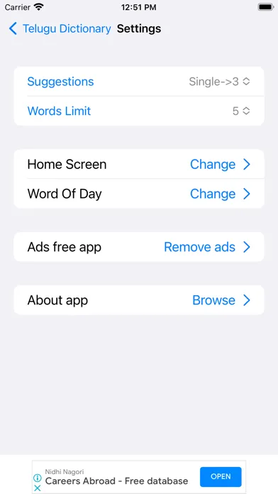 Capturas de tela do Smart Telugu Dictionary