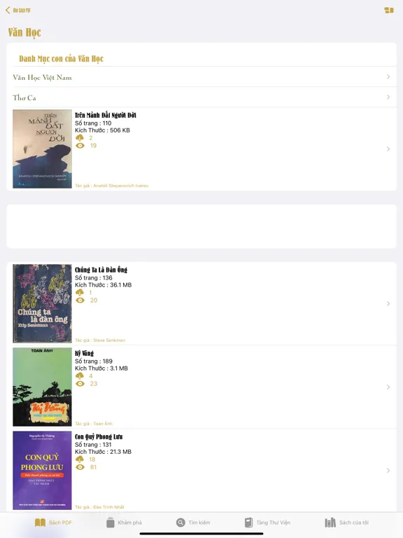 Ảnh chụp màn hình của Thư Viện PDF - Đọc Sách iPad 