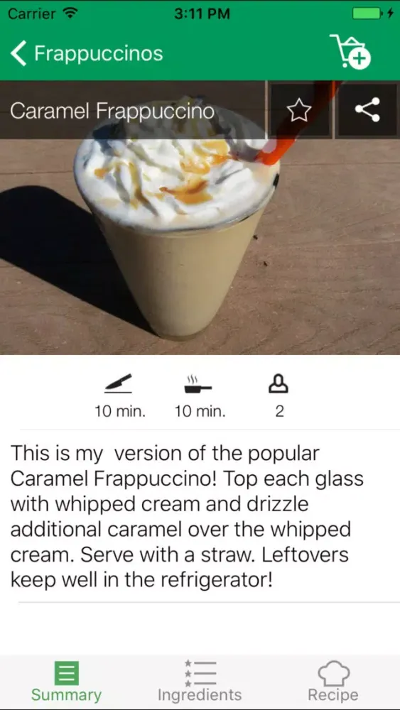 Recipe App for Starbucks Screenshots