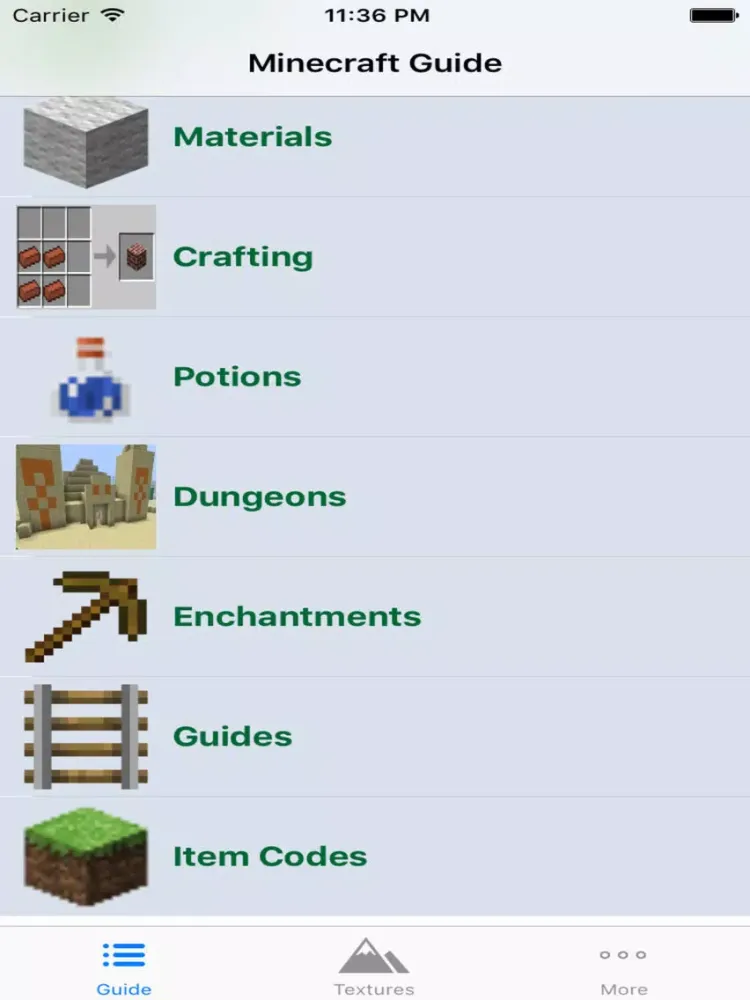 Zrzuty ekranu CraftGuide - Mobs and Textures Guide for Minecraft iPad 