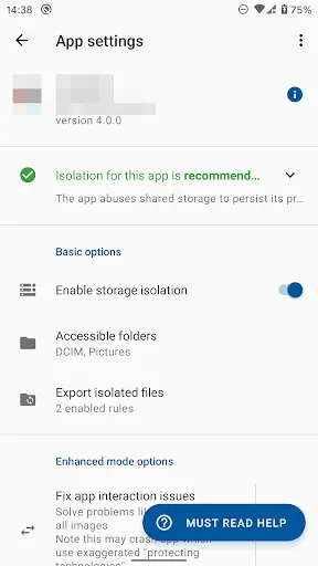 Captures d'écran de Storage Isolation