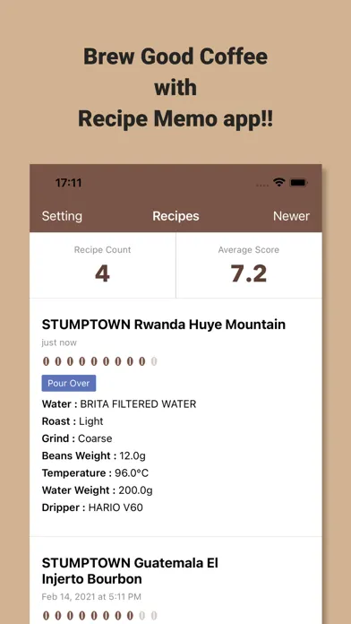 Capturas de pantalla de Coffee Recipe Notes - Kopi