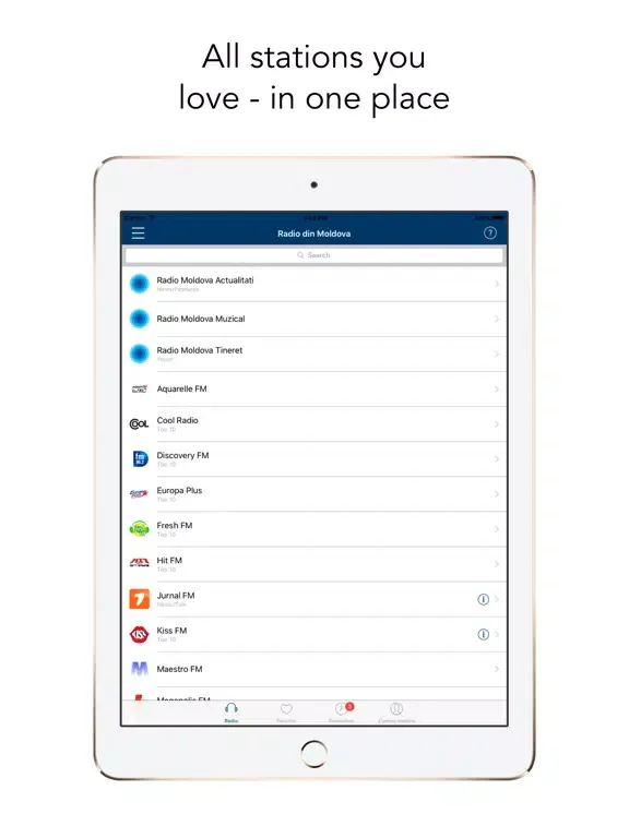 Tangkapan layar Radio din Moldova iPad 
