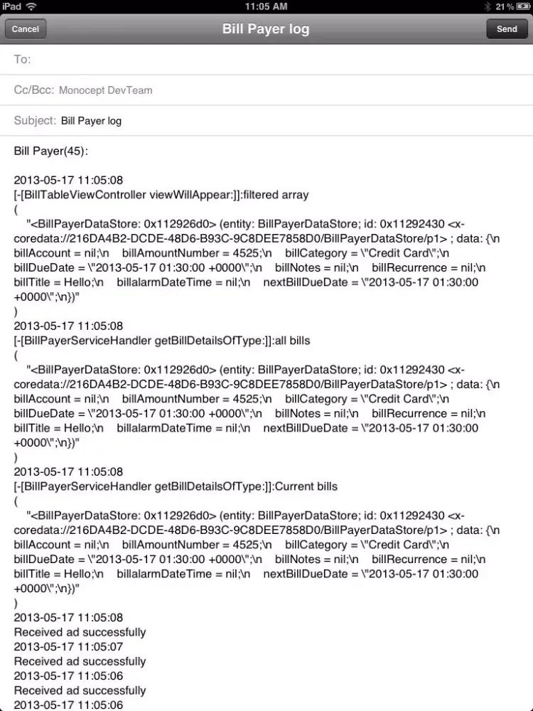Zrzuty ekranu ConsoleKit iPad 