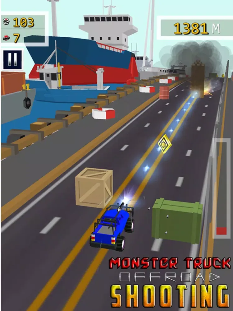 Capturas de tela do Monster truck Offroad Shooting - Free Racing Game iPad 