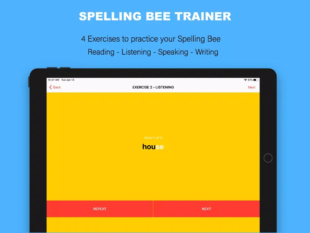 Practice your Spelling Bee iPad  Screenshots