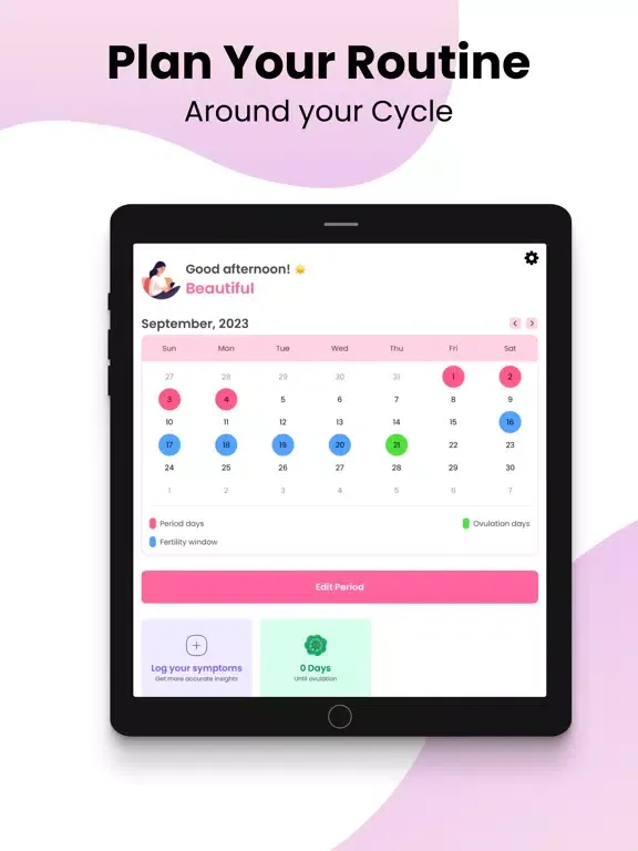 Zrzuty ekranu Period Tracker: Natural Cycles iPad 