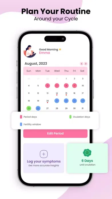 Zrzuty ekranu Period Tracker: Natural Cycles