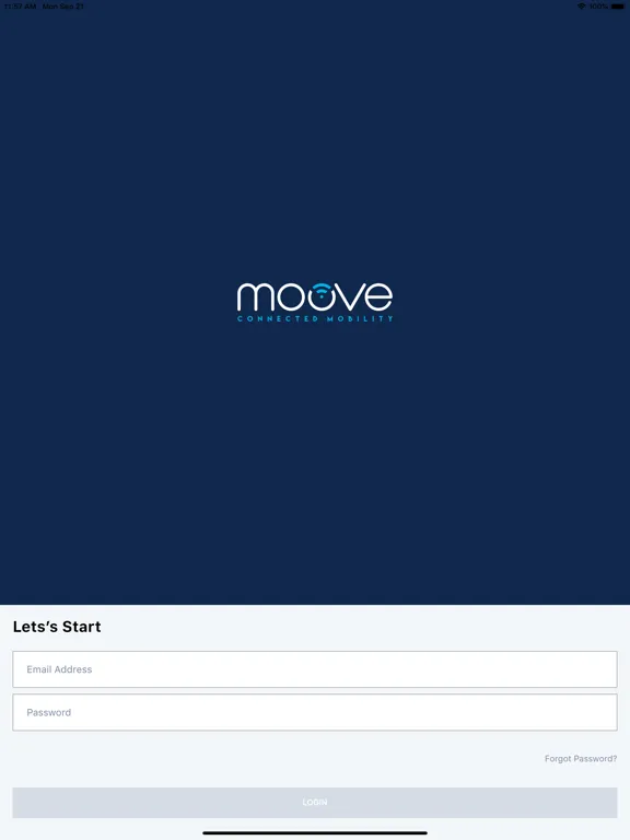 Tangkapan layar MooveSharing iPad 
