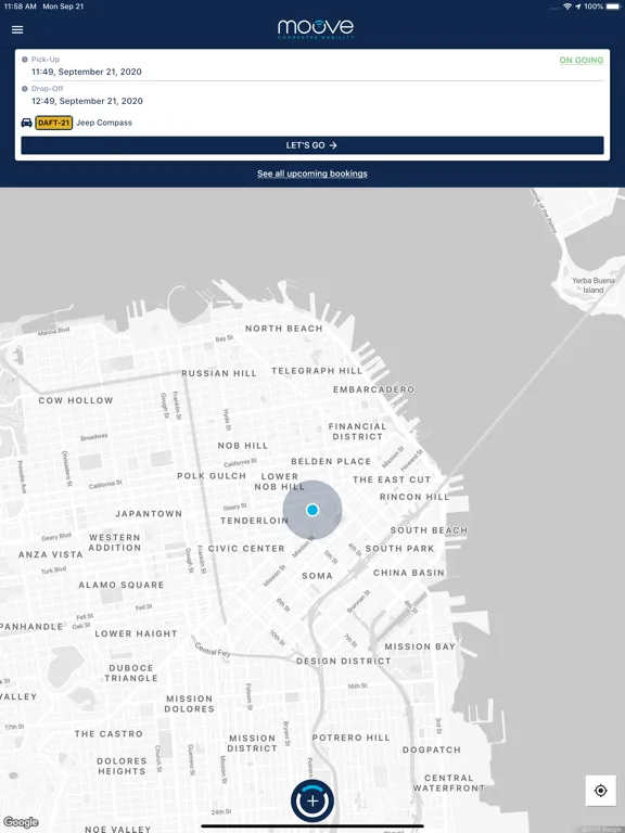 Tangkapan layar MooveSharing iPad 