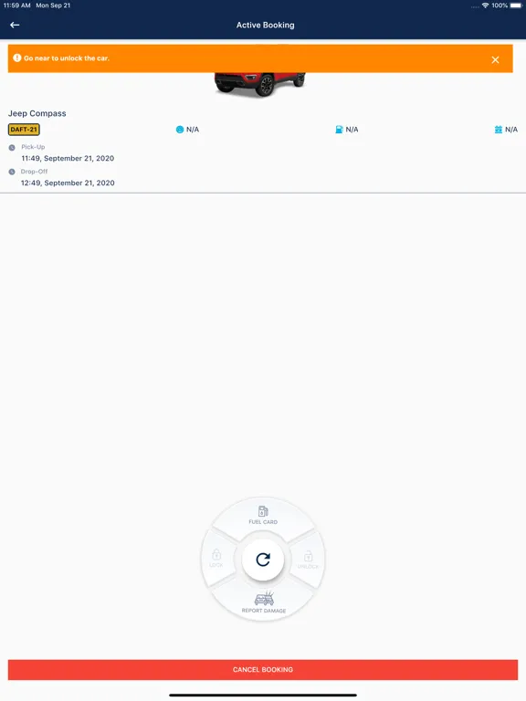 Tangkapan layar MooveSharing iPad 