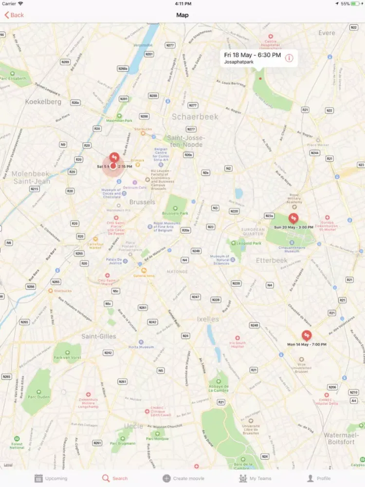 Скриншоты Moovle: Find football games iPad 