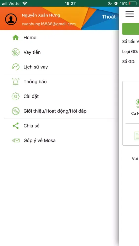 Capturas de tela do Mosa - Vay tiền Online