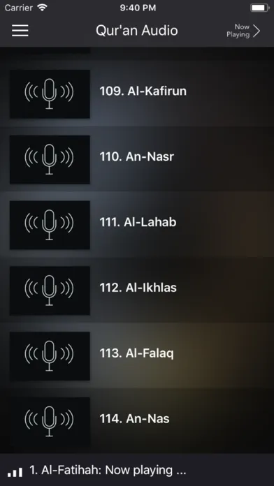 Qur’an Audio سکرین شاٹس