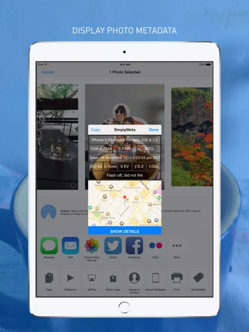 Tangkapan skrin SimplyMeta iPad 