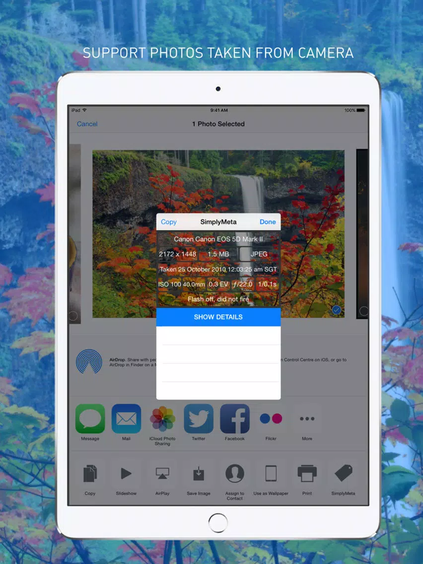 Tangkapan skrin SimplyMeta iPad 