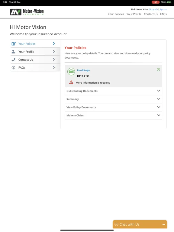 Motor Vision Insurance iPad  Ekran Görüntüleri
