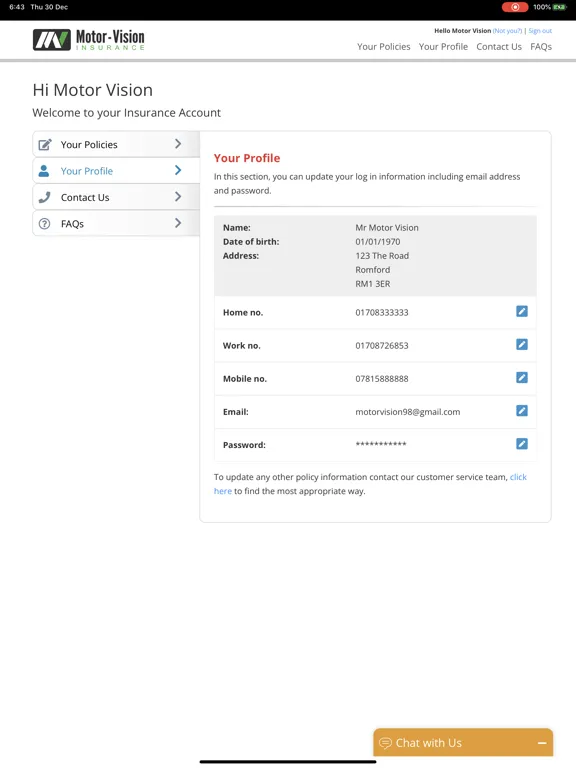 Motor Vision Insurance iPad  Ekran Görüntüleri