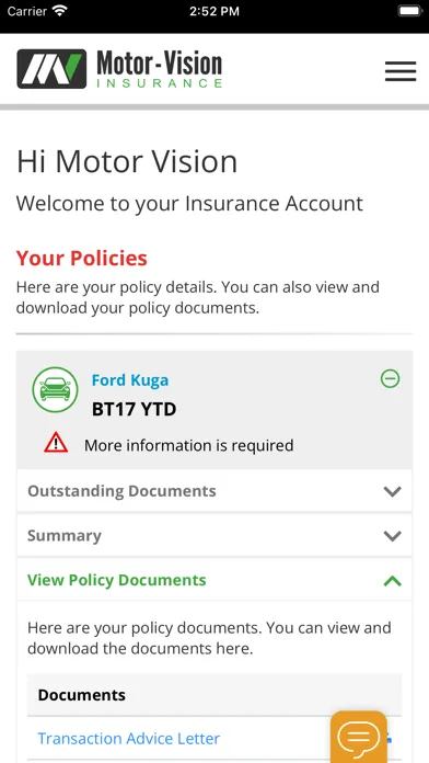 Motor Vision Insurance Ekran Görüntüleri
