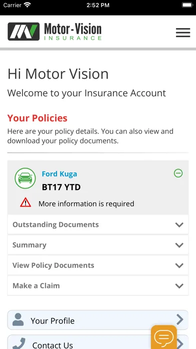 Motor Vision Insurance Ekran Görüntüleri