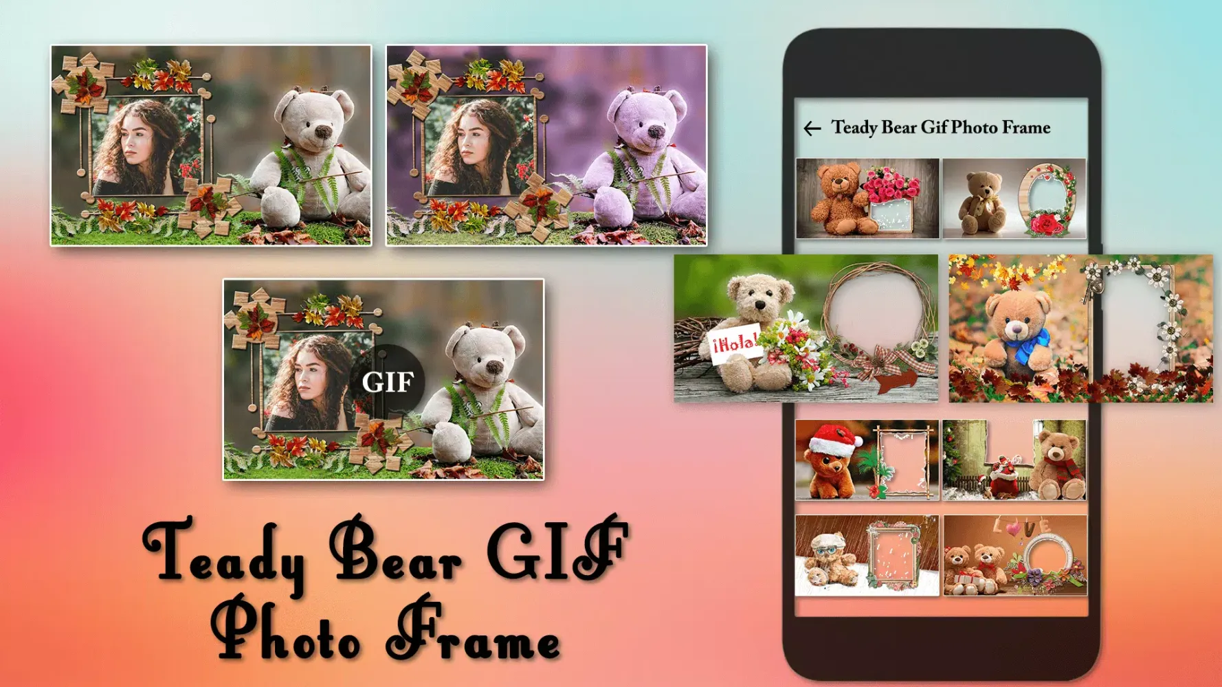 HD Teddy Bear GIF Photo Frame स्क्रीनशॉट