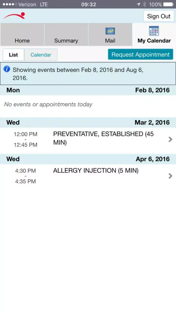 Screenshot di My Mount Nittany Health Patient Portal