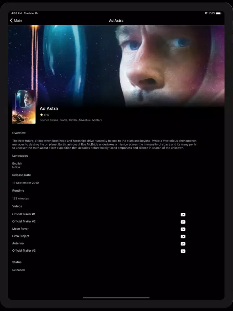 Movie with Popcorn iPad  スクリーンショット