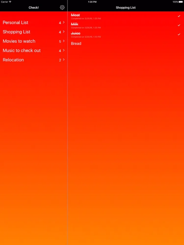Screenshot di To-do lists, checklists, tasks and themes - Check! iPad 