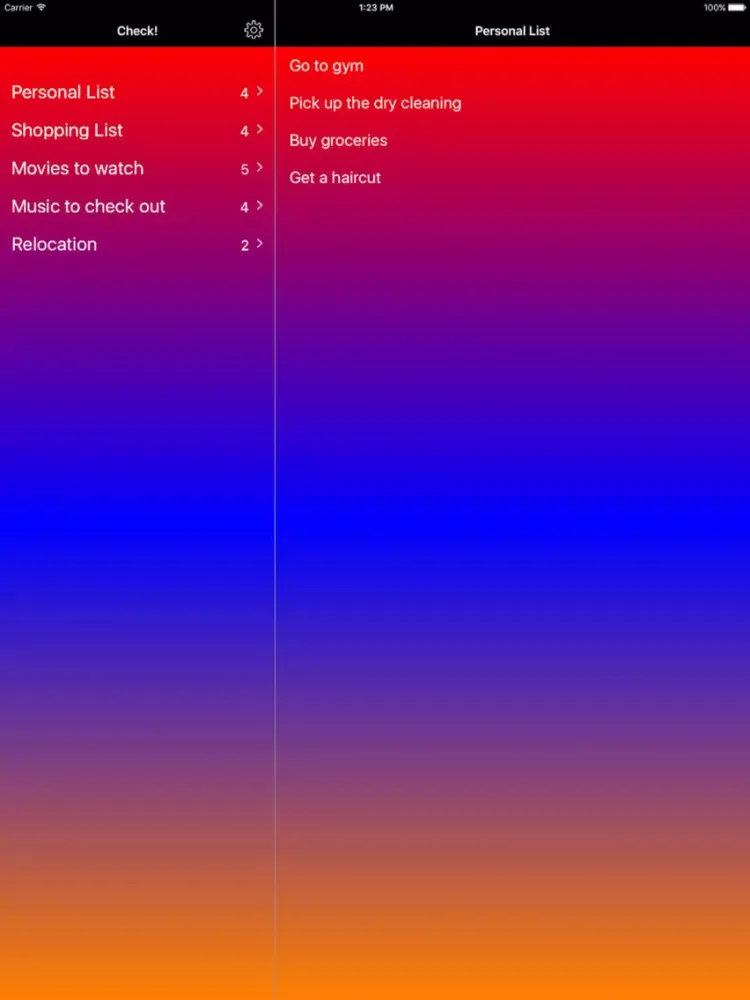 Screenshot di To-do lists, checklists, tasks and themes - Check! iPad 