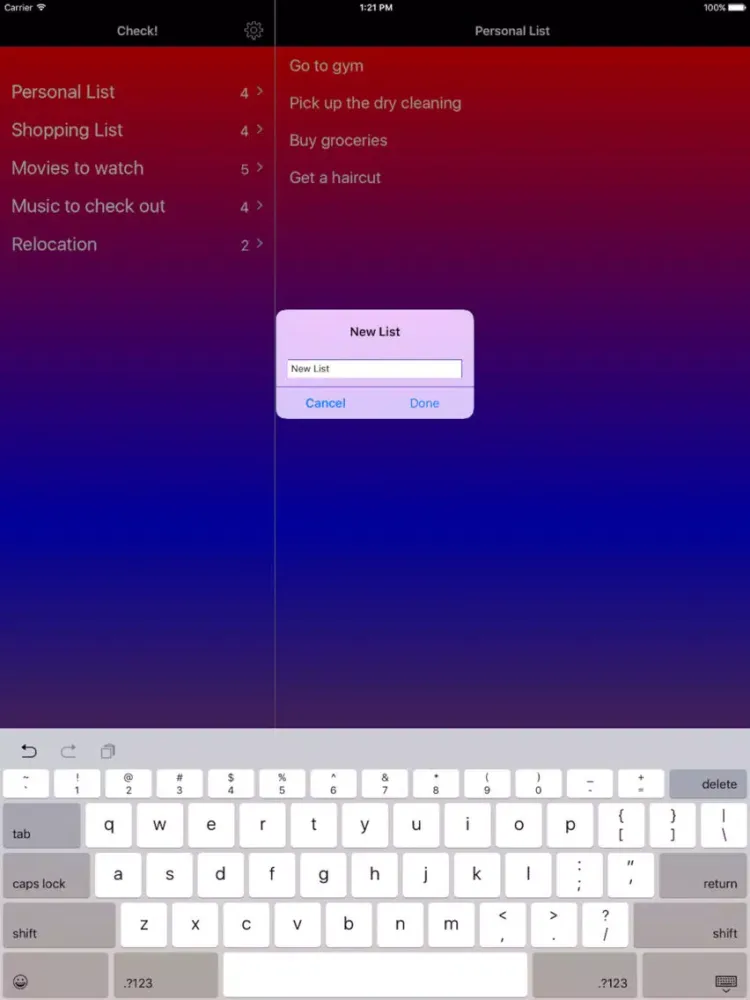 Screenshot di To-do lists, checklists, tasks and themes - Check! iPad 