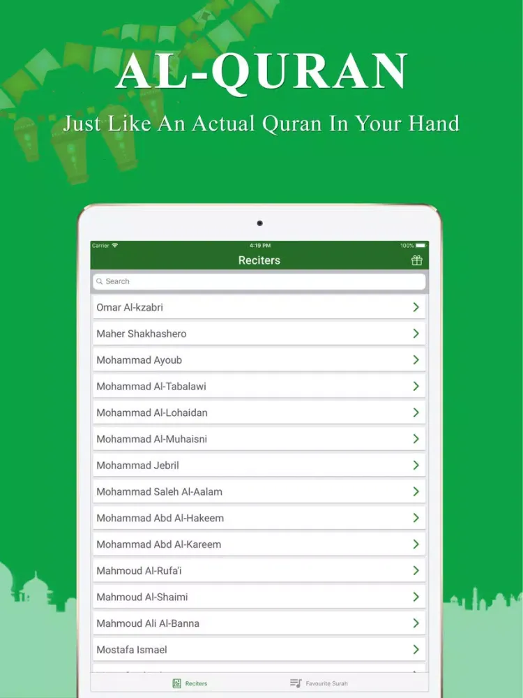 ภาพหน้าจอของ Quran MP3 Audio iPad 