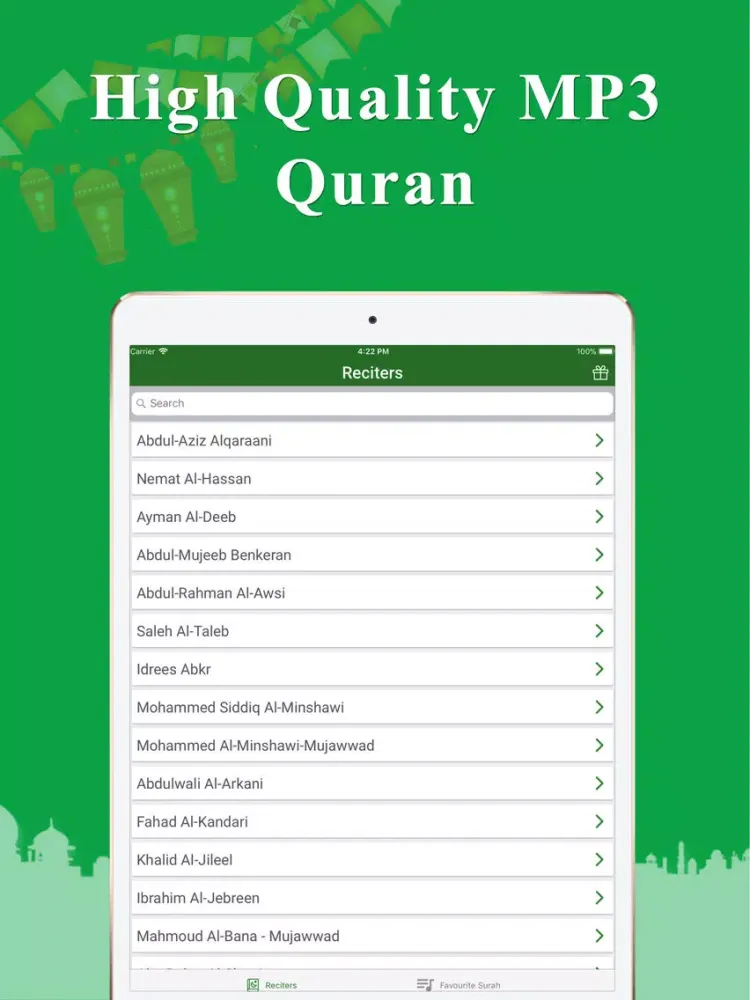 ภาพหน้าจอของ Quran MP3 Audio iPad 